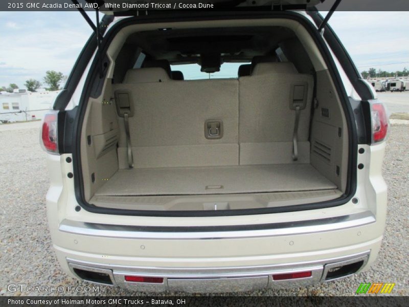 White Diamond Tricoat / Cocoa Dune 2015 GMC Acadia Denali AWD