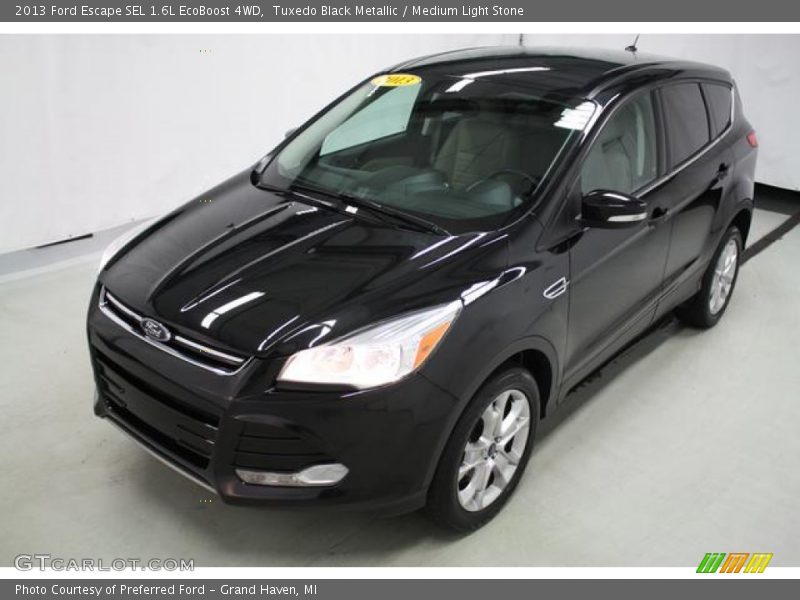 Tuxedo Black Metallic / Medium Light Stone 2013 Ford Escape SEL 1.6L EcoBoost 4WD