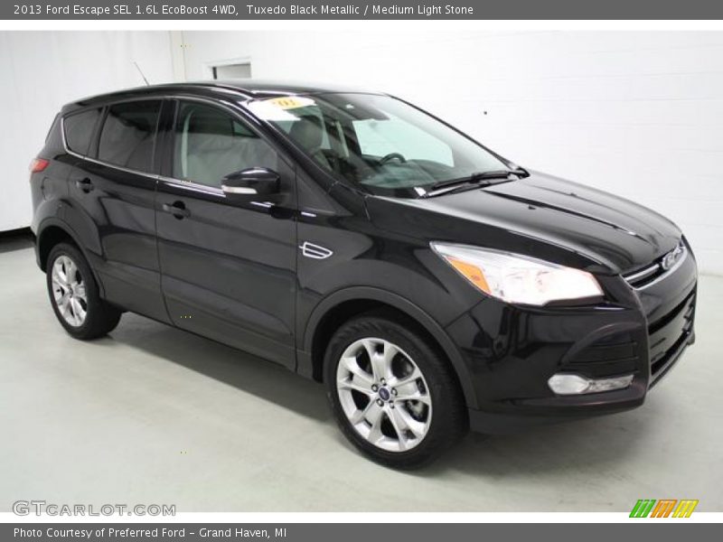 Tuxedo Black Metallic / Medium Light Stone 2013 Ford Escape SEL 1.6L EcoBoost 4WD