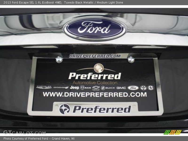 Tuxedo Black Metallic / Medium Light Stone 2013 Ford Escape SEL 1.6L EcoBoost 4WD