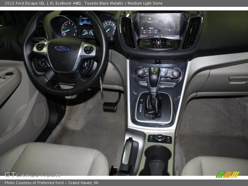Tuxedo Black Metallic / Medium Light Stone 2013 Ford Escape SEL 1.6L EcoBoost 4WD