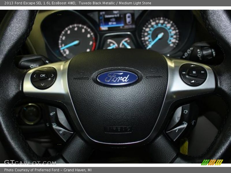 Tuxedo Black Metallic / Medium Light Stone 2013 Ford Escape SEL 1.6L EcoBoost 4WD
