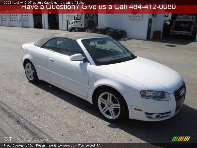 Ibis White / Beige 2008 Audi A4 2.0T quattro Cabriolet