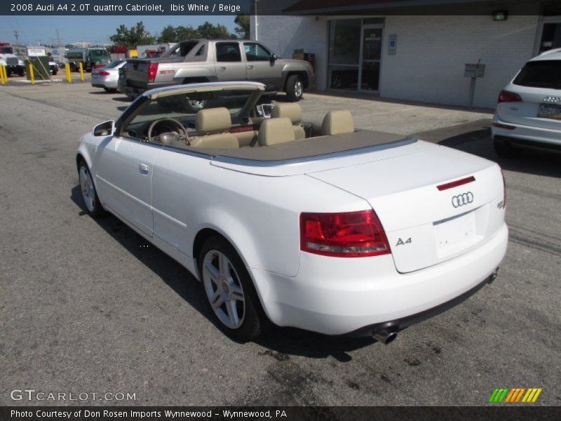 Ibis White / Beige 2008 Audi A4 2.0T quattro Cabriolet
