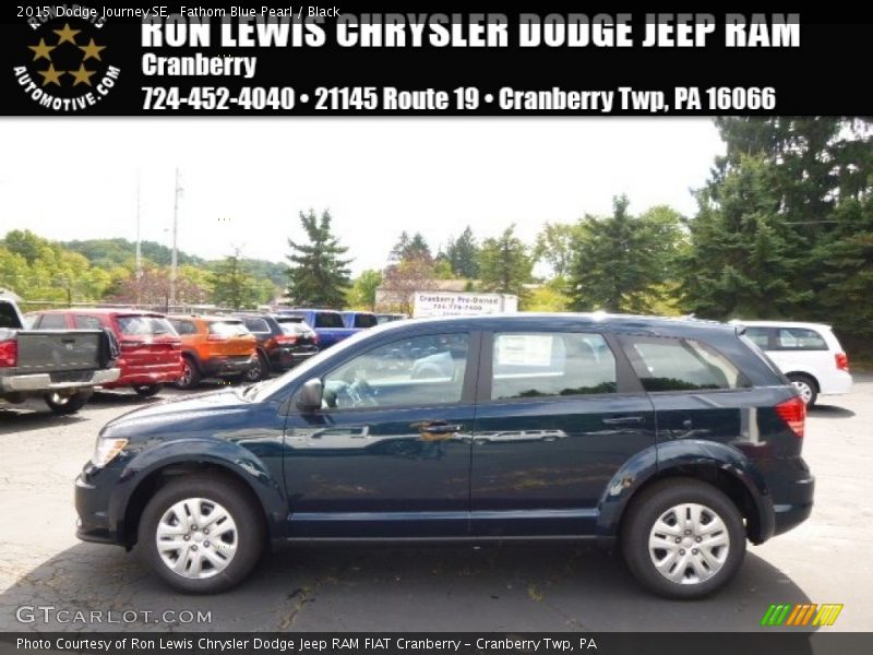 Fathom Blue Pearl / Black 2015 Dodge Journey SE