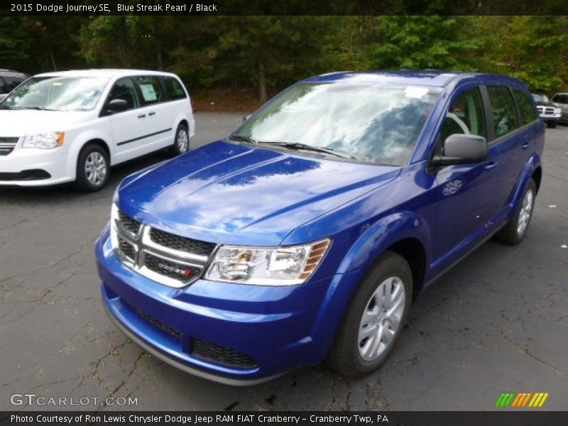 Blue Streak Pearl / Black 2015 Dodge Journey SE