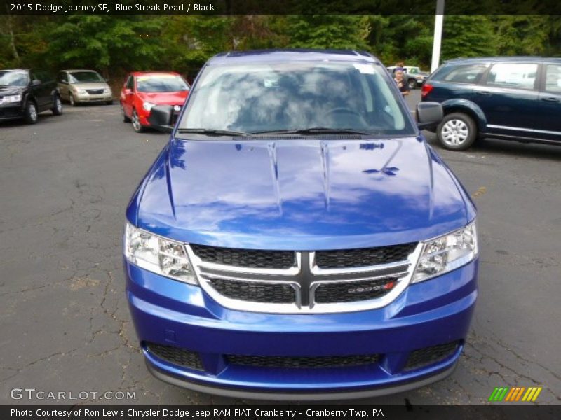 Blue Streak Pearl / Black 2015 Dodge Journey SE