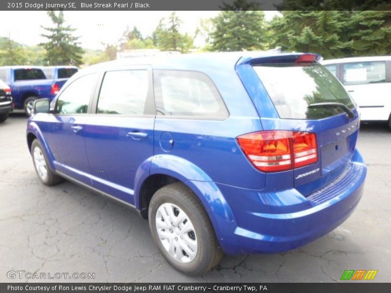 Blue Streak Pearl / Black 2015 Dodge Journey SE