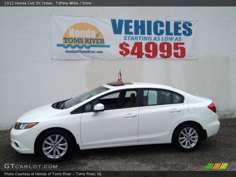 Taffeta White / Stone 2012 Honda Civic EX Sedan