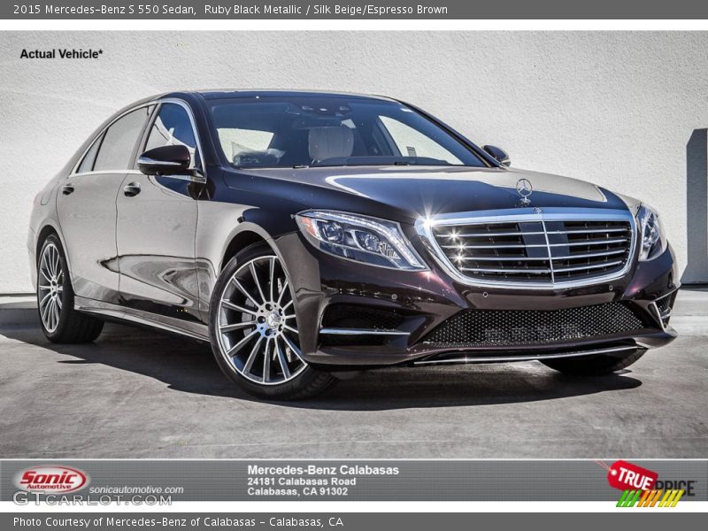 Ruby Black Metallic / Silk Beige/Espresso Brown 2015 Mercedes-Benz S 550 Sedan