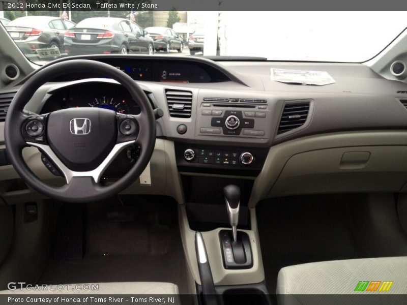 Taffeta White / Stone 2012 Honda Civic EX Sedan
