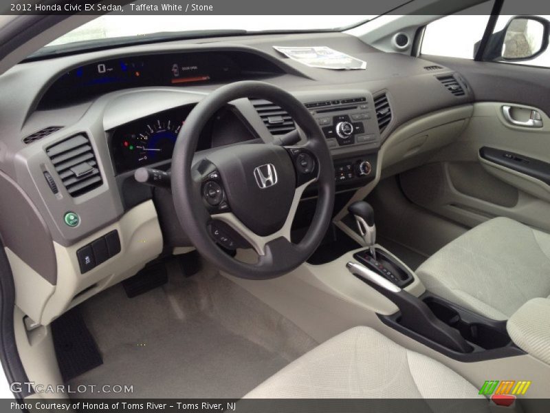 Taffeta White / Stone 2012 Honda Civic EX Sedan
