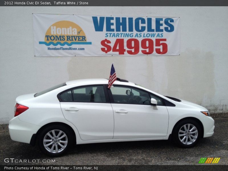 Taffeta White / Stone 2012 Honda Civic EX Sedan