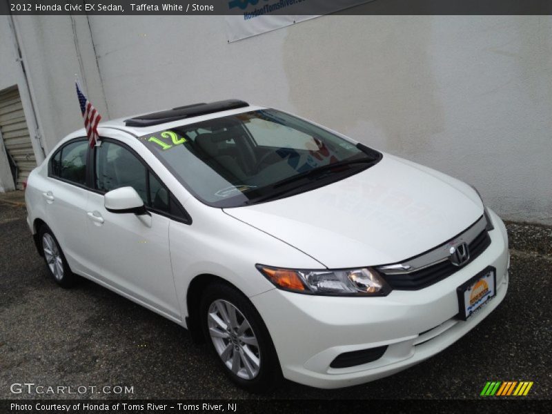Taffeta White / Stone 2012 Honda Civic EX Sedan