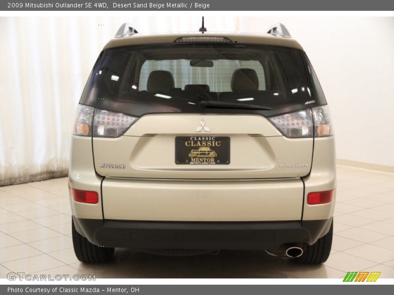 Desert Sand Beige Metallic / Beige 2009 Mitsubishi Outlander SE 4WD