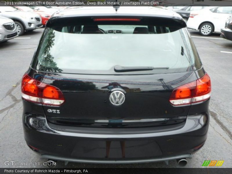 Deep Black Metallic / Interlagos Plaid Cloth 2011 Volkswagen GTI 4 Door Autobahn Edition