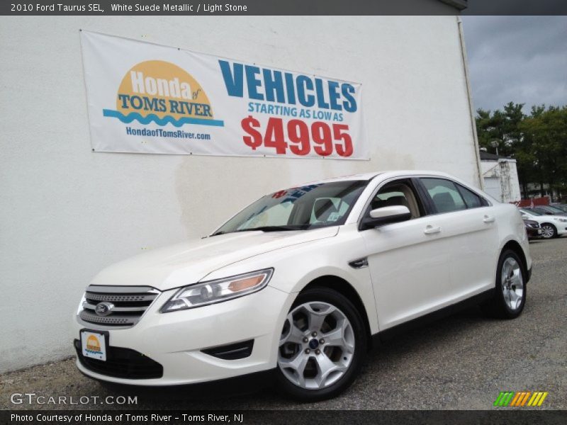 White Suede Metallic / Light Stone 2010 Ford Taurus SEL
