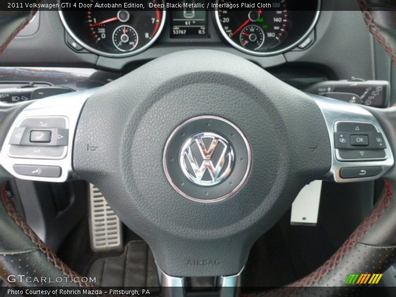 Deep Black Metallic / Interlagos Plaid Cloth 2011 Volkswagen GTI 4 Door Autobahn Edition