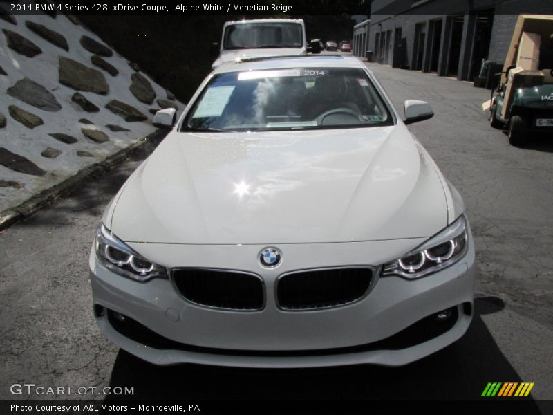 Alpine White / Venetian Beige 2014 BMW 4 Series 428i xDrive Coupe