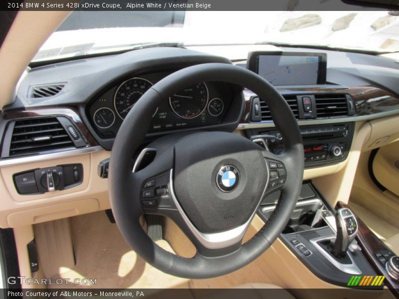 Alpine White / Venetian Beige 2014 BMW 4 Series 428i xDrive Coupe