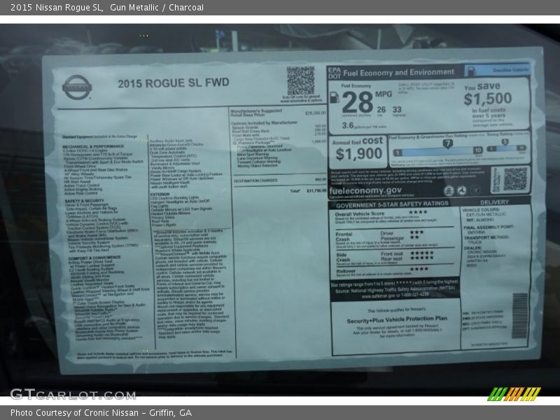 Gun Metallic / Charcoal 2015 Nissan Rogue SL