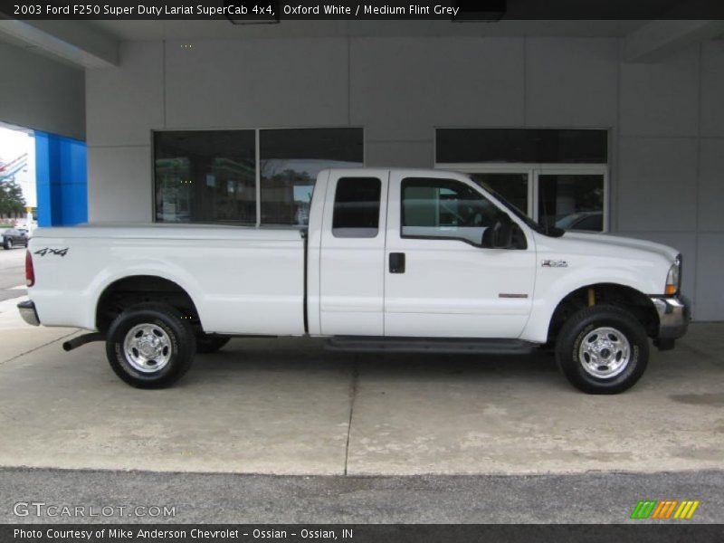 Oxford White / Medium Flint Grey 2003 Ford F250 Super Duty Lariat SuperCab 4x4