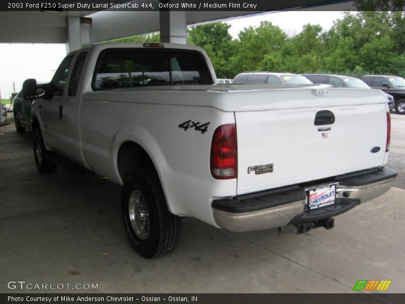 Oxford White / Medium Flint Grey 2003 Ford F250 Super Duty Lariat SuperCab 4x4