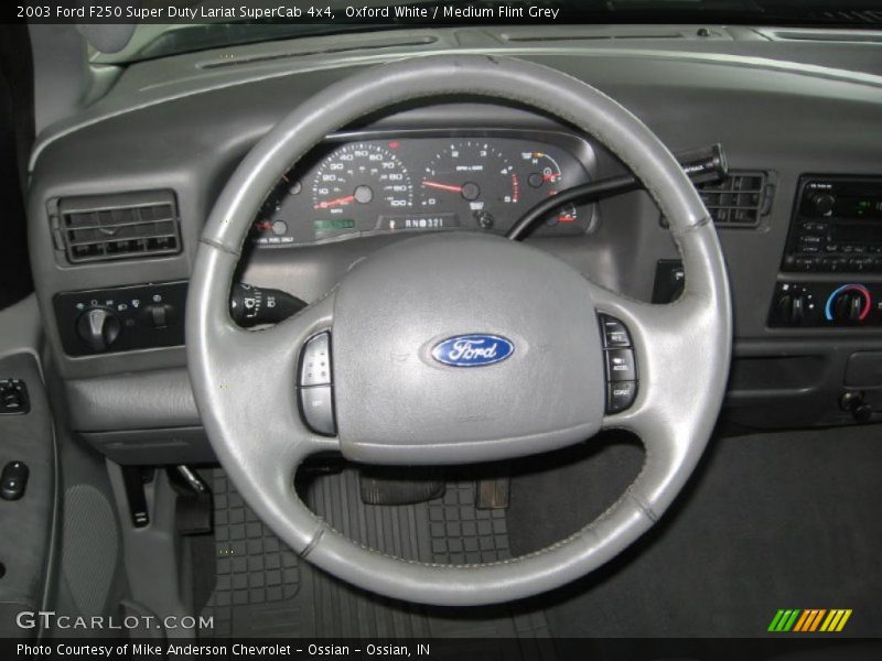 Oxford White / Medium Flint Grey 2003 Ford F250 Super Duty Lariat SuperCab 4x4