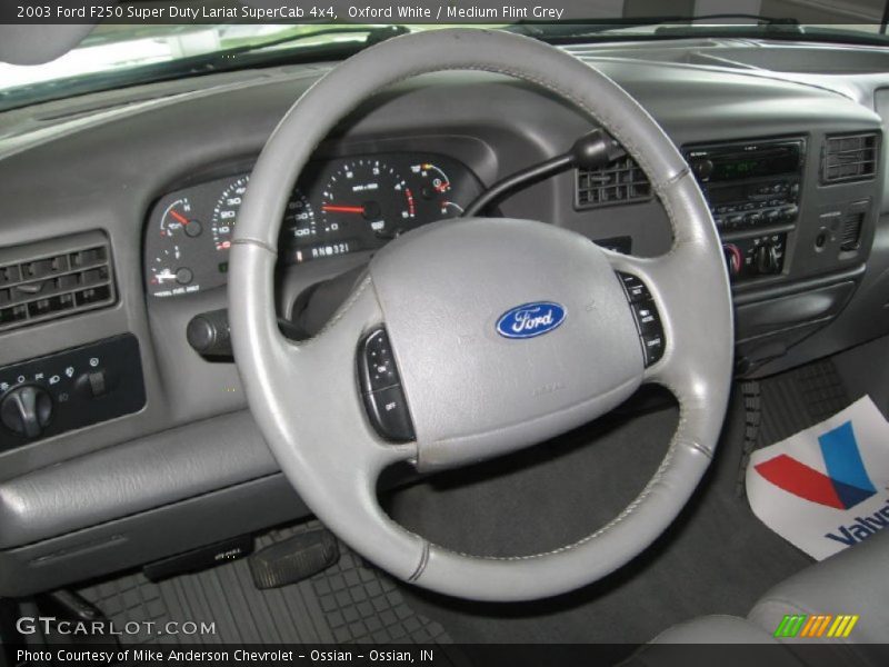 Oxford White / Medium Flint Grey 2003 Ford F250 Super Duty Lariat SuperCab 4x4