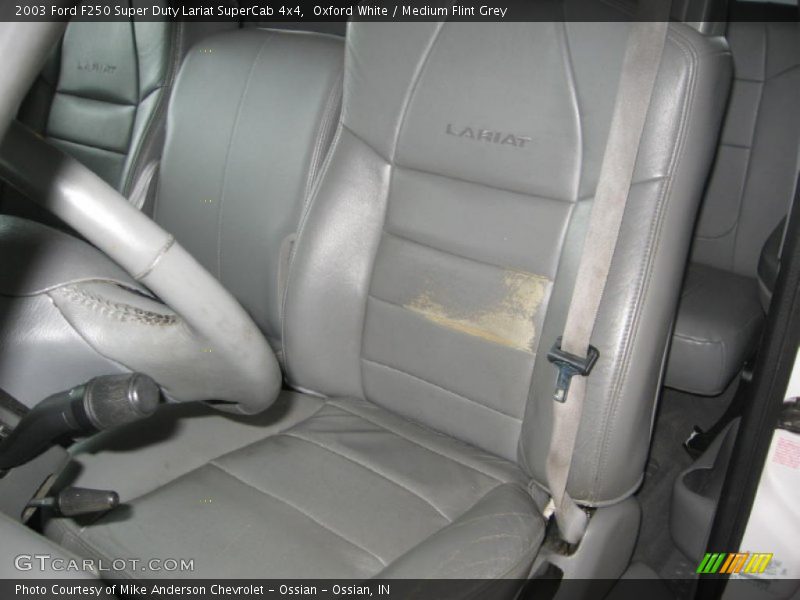 Oxford White / Medium Flint Grey 2003 Ford F250 Super Duty Lariat SuperCab 4x4