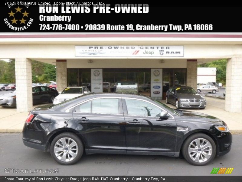 Ebony Black / Charcoal Black 2012 Ford Taurus Limited