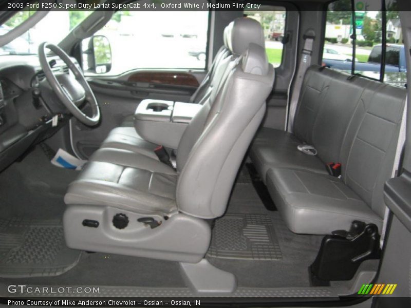 Oxford White / Medium Flint Grey 2003 Ford F250 Super Duty Lariat SuperCab 4x4