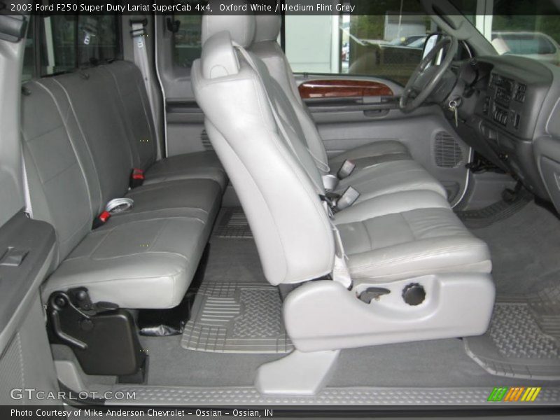 Oxford White / Medium Flint Grey 2003 Ford F250 Super Duty Lariat SuperCab 4x4