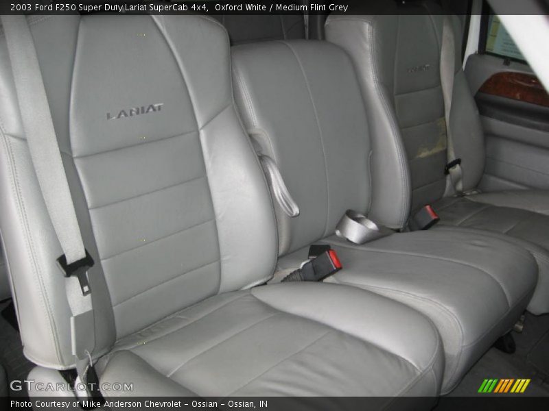 Oxford White / Medium Flint Grey 2003 Ford F250 Super Duty Lariat SuperCab 4x4