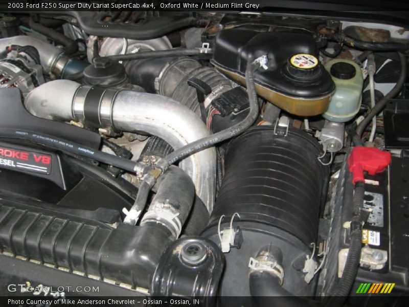 Oxford White / Medium Flint Grey 2003 Ford F250 Super Duty Lariat SuperCab 4x4