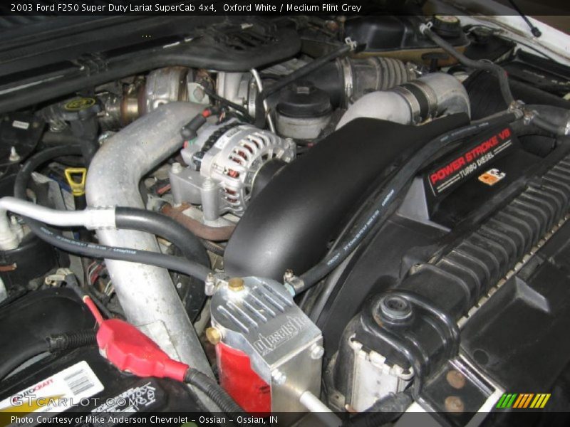 Oxford White / Medium Flint Grey 2003 Ford F250 Super Duty Lariat SuperCab 4x4