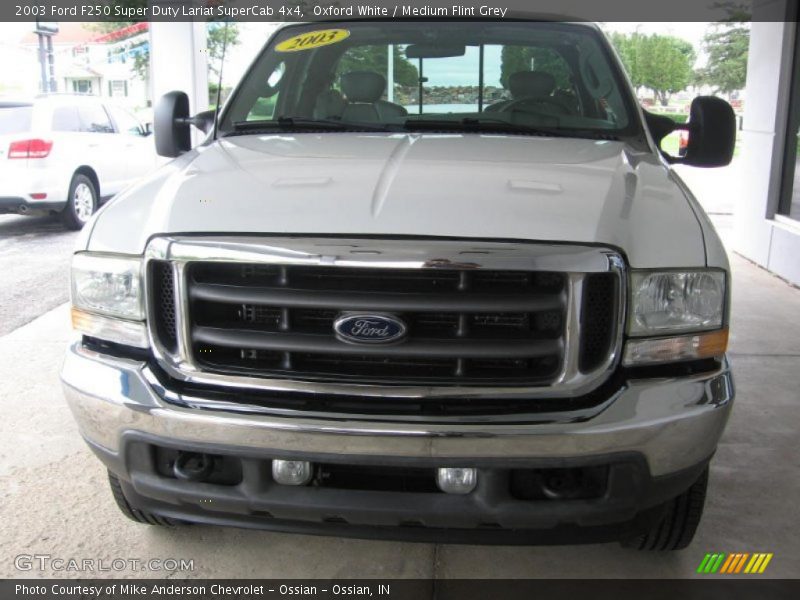 Oxford White / Medium Flint Grey 2003 Ford F250 Super Duty Lariat SuperCab 4x4