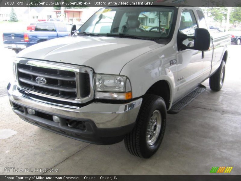 Oxford White / Medium Flint Grey 2003 Ford F250 Super Duty Lariat SuperCab 4x4