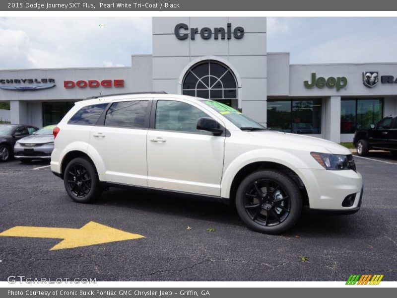 Pearl White Tri-Coat / Black 2015 Dodge Journey SXT Plus