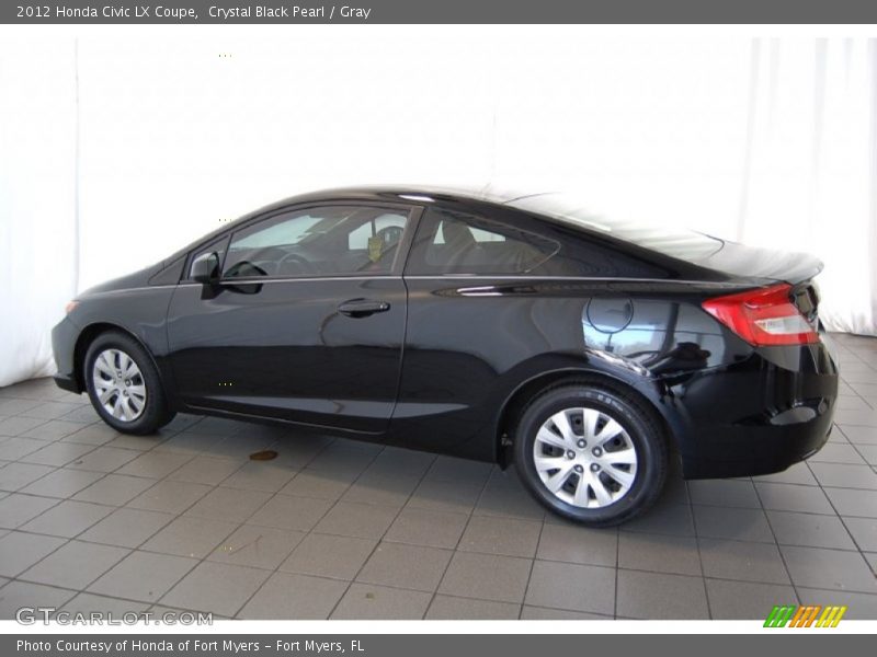 Crystal Black Pearl / Gray 2012 Honda Civic LX Coupe