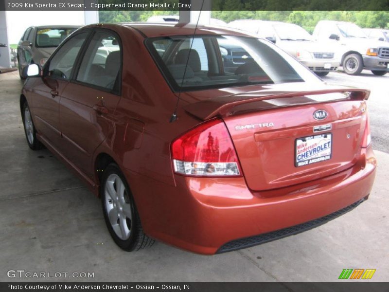 Copperhead Orange Metallic / Gray 2009 Kia Spectra EX Sedan