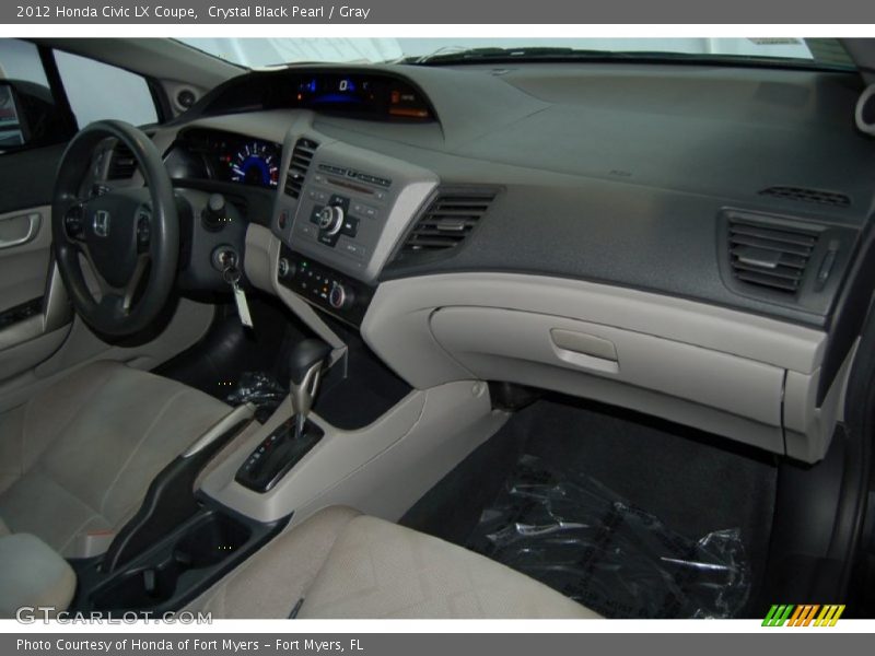 Crystal Black Pearl / Gray 2012 Honda Civic LX Coupe