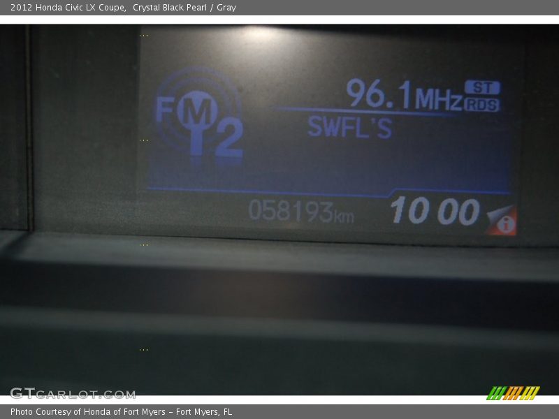 Crystal Black Pearl / Gray 2012 Honda Civic LX Coupe