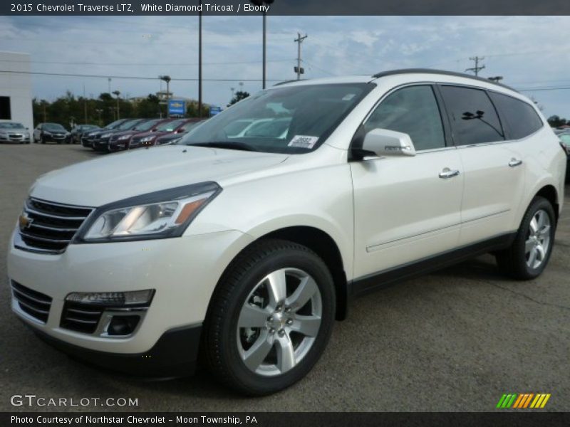 White Diamond Tricoat / Ebony 2015 Chevrolet Traverse LTZ