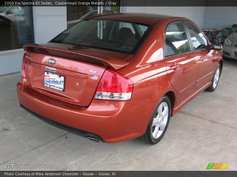 Copperhead Orange Metallic / Gray 2009 Kia Spectra EX Sedan