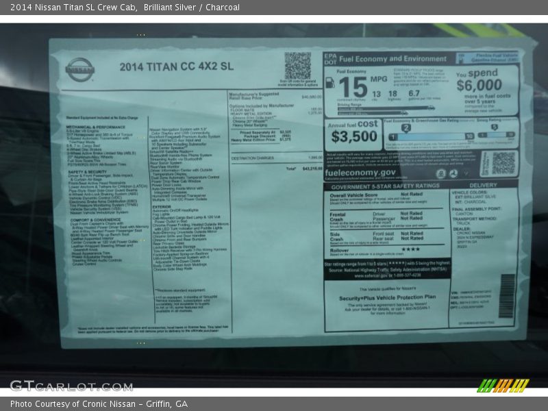 Brilliant Silver / Charcoal 2014 Nissan Titan SL Crew Cab