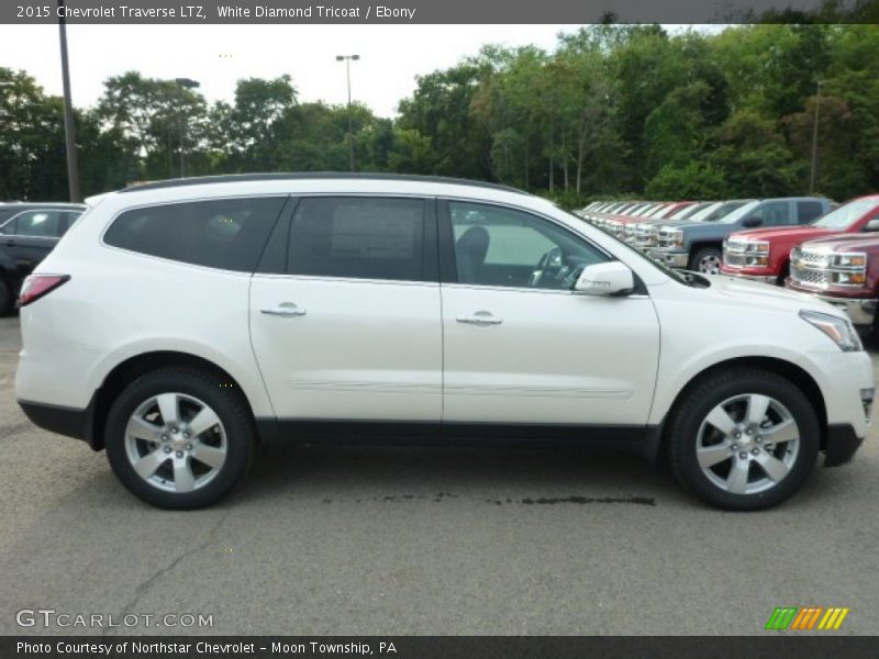 White Diamond Tricoat / Ebony 2015 Chevrolet Traverse LTZ