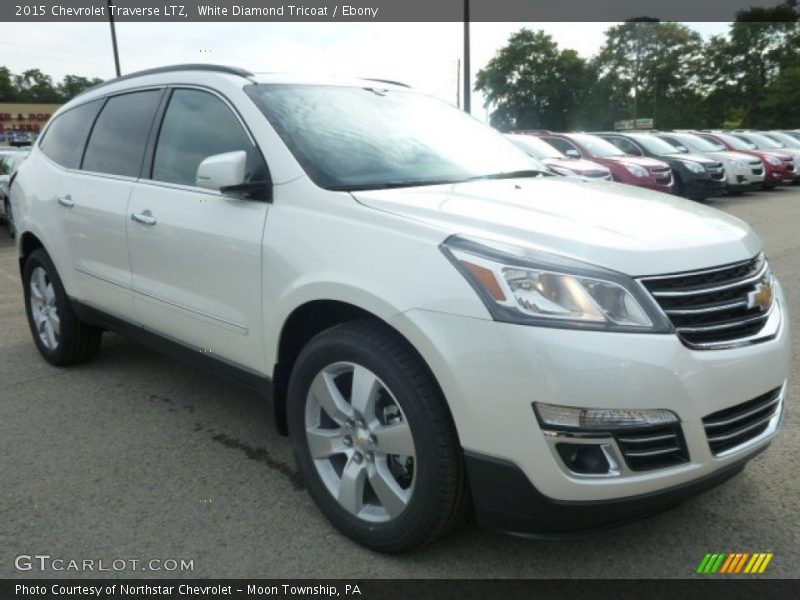 White Diamond Tricoat / Ebony 2015 Chevrolet Traverse LTZ