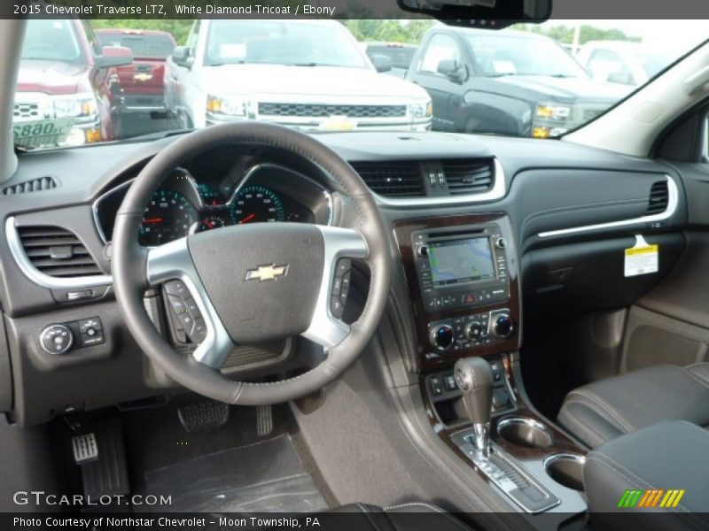 White Diamond Tricoat / Ebony 2015 Chevrolet Traverse LTZ