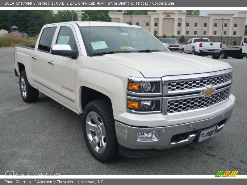 White Diamond Tricoat / Cocoa/Dune 2014 Chevrolet Silverado 1500 LTZ Z71 Crew Cab 4x4